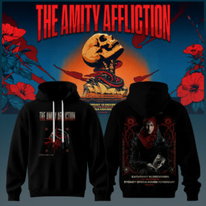 The Amity Affliction Gothic Tour Hoodie Dark Art Heavy Metal Band Pullover Hoodie Concert Merch Fan Gift