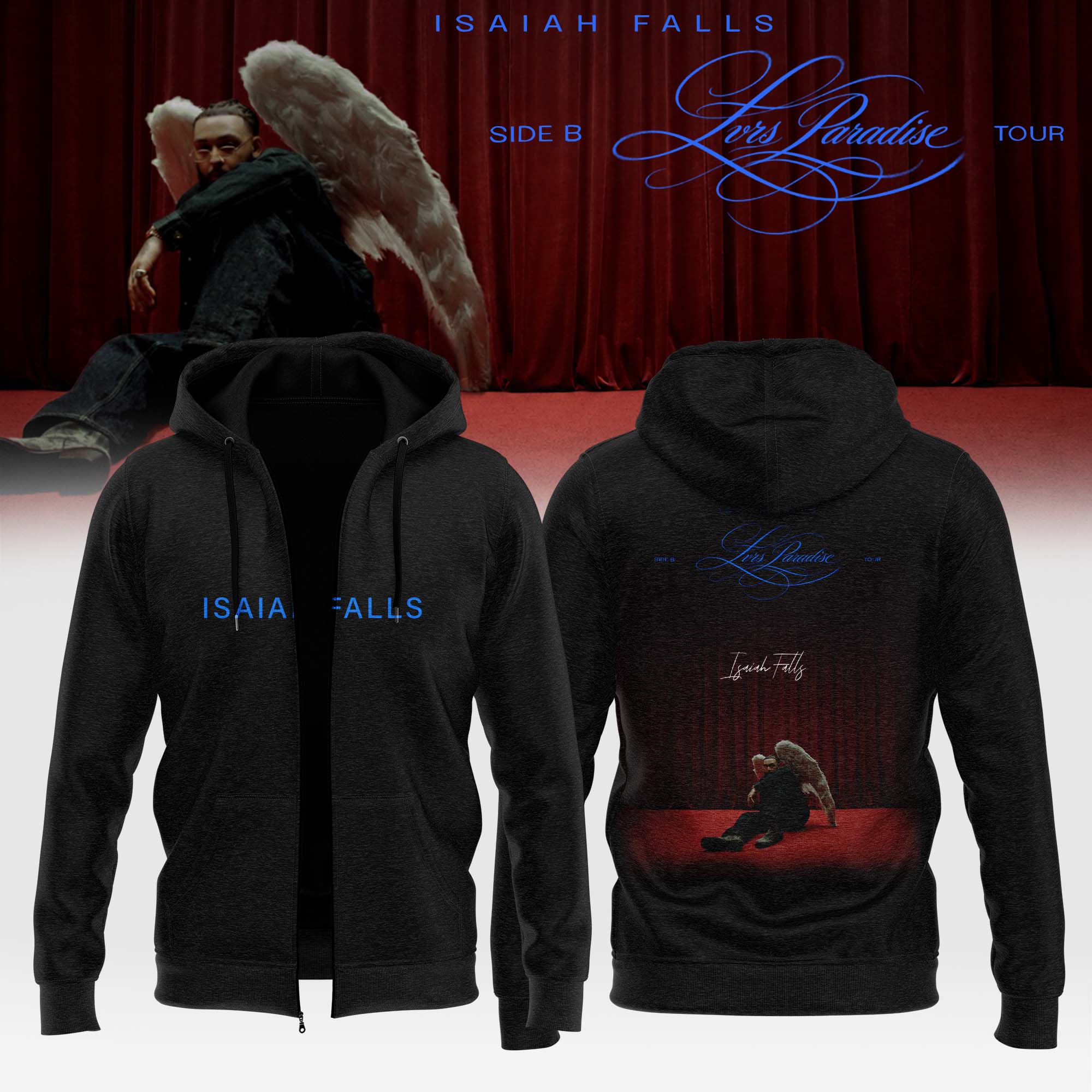 Isaiah Falls Lvrs Paradise Side B Tour 2026 Signature Zipup Hoodie