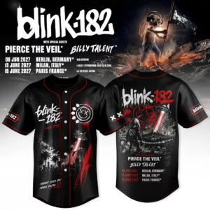 Blink182 Europe 2027 Tour Collector Baseball Jersey