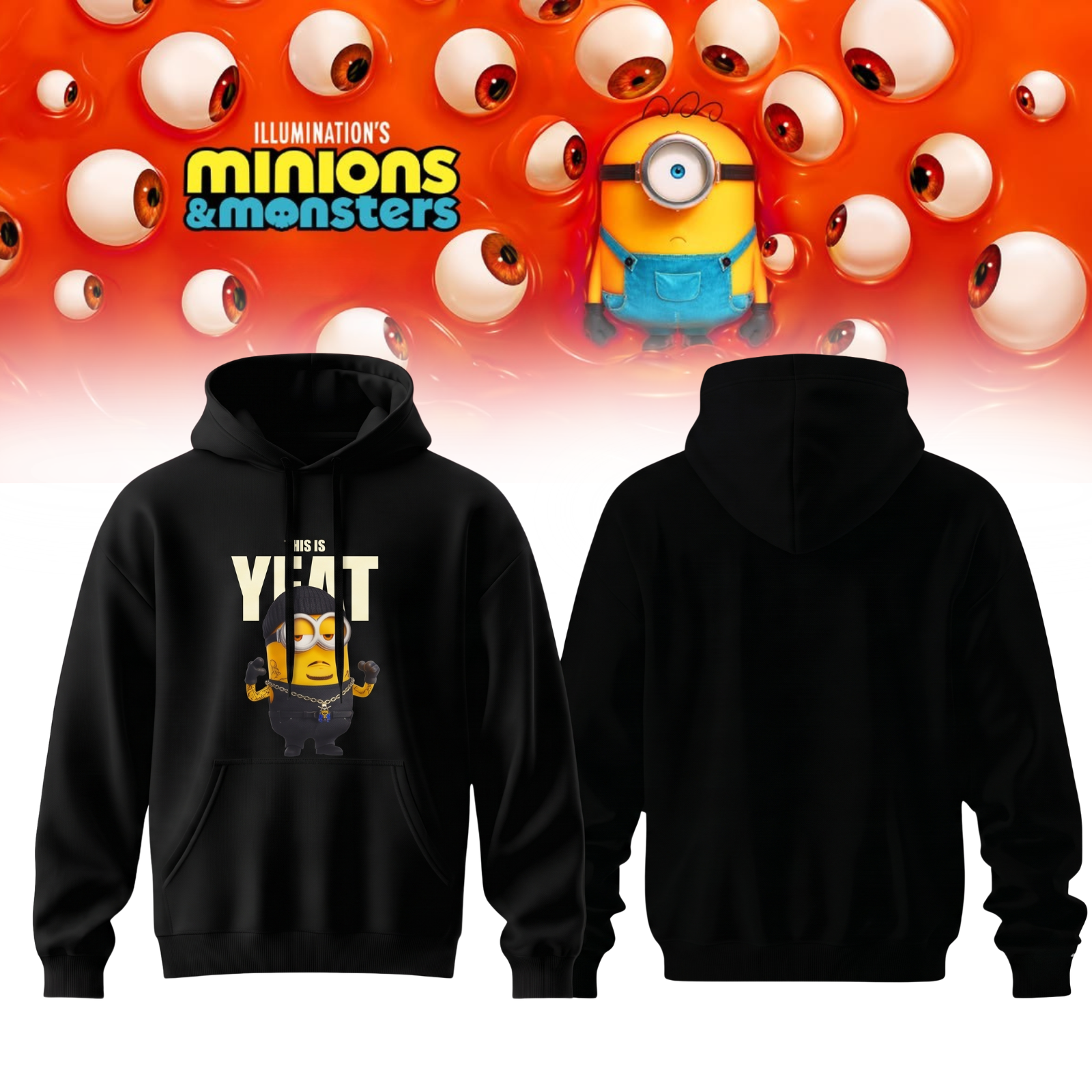 Minions & Monsters Animated Movie Fan Graphic Pullover Hoodie