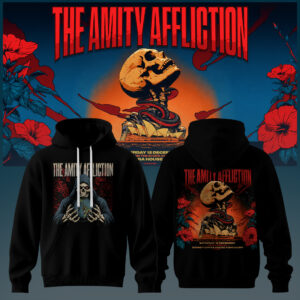 The Amity Affliction Skull Snake Tour Hoodie Gothic Metal Band Pullover Hoodie Concert Merch Fan Gift