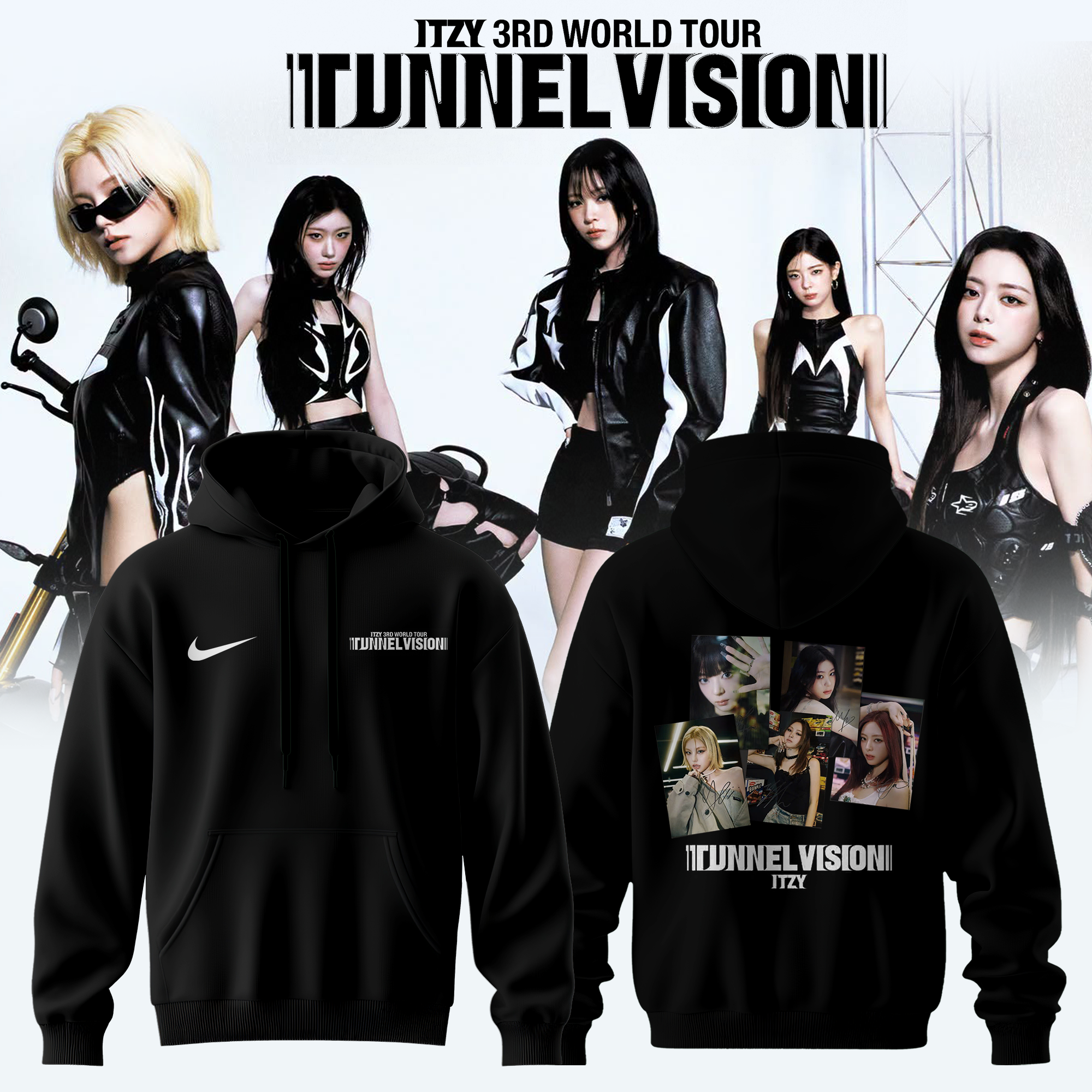 Itzy Tunnel Vision World Tour 2026 Tour Merchandise Hoodie