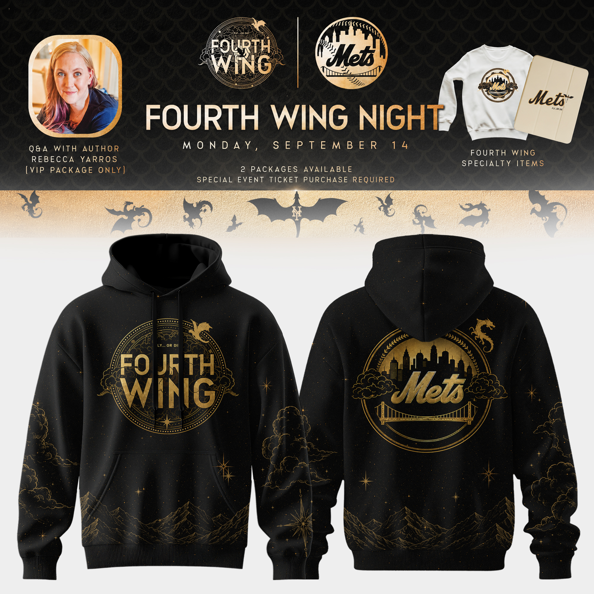 Fourth Wing Night X Mlb Book Lover Game Night Hoodie