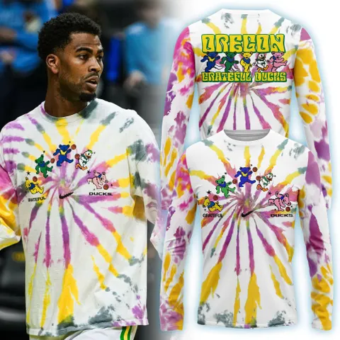 Grateful Ducks Tie Dye Hoodie Funny Hockey Fan Sweater Colorful Retro Ducks Sweatshirt Grateful Dead Inspired Pullover Sweater Gift For Hockey Fans