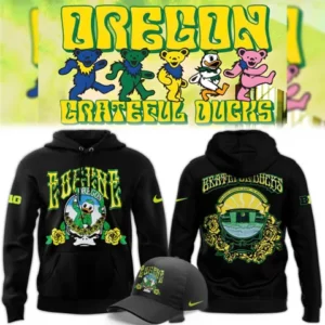 Grateful Ducks Oregon Hockey Fan Hoodie Grateful Dead Inspired Ducks Pullover Hoodie Retro Tie Dye Style Sweatshirt Gift For Ducks Fans