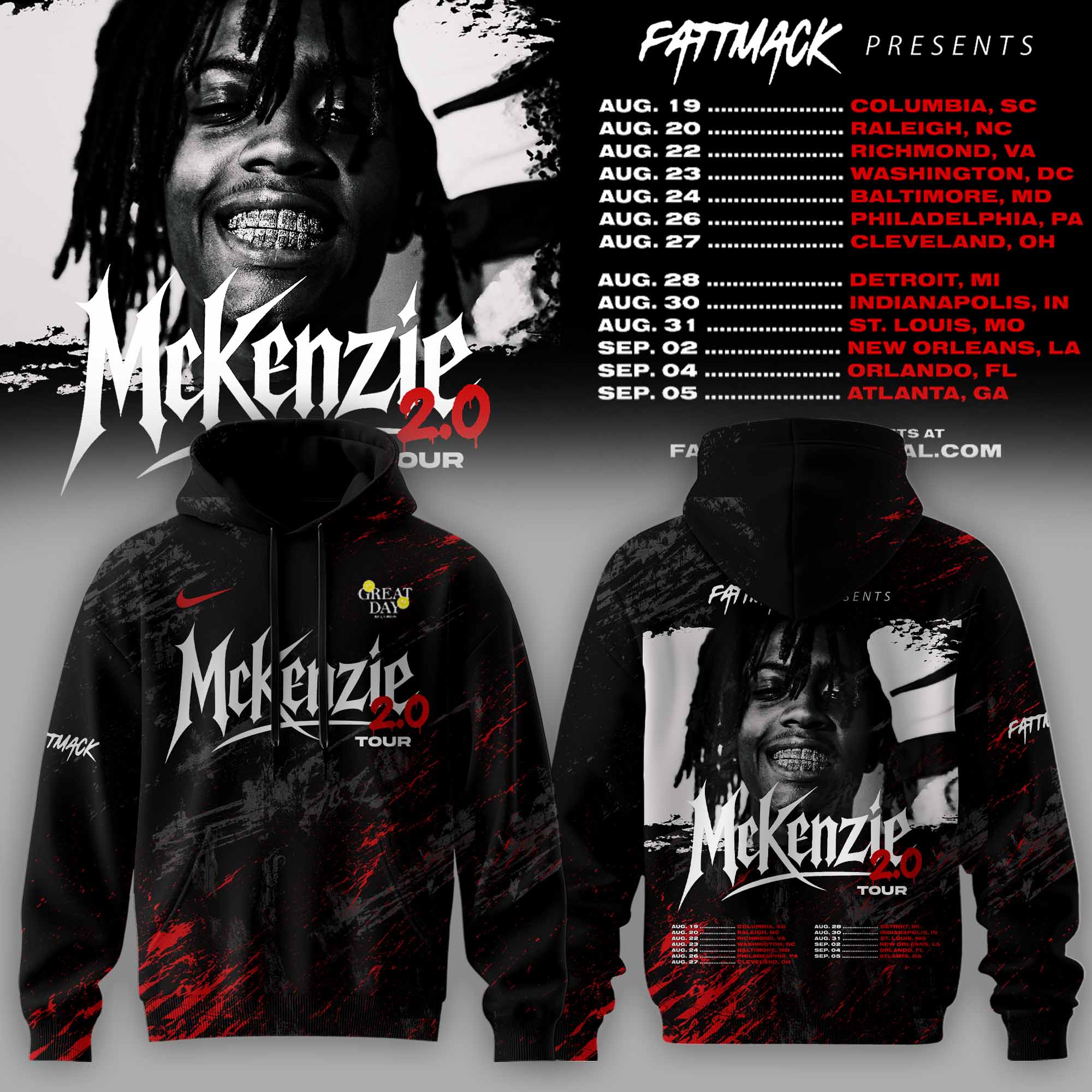 Mckenzie 2.0 No Mercy Tour Rock Concert Graphic Hoodie