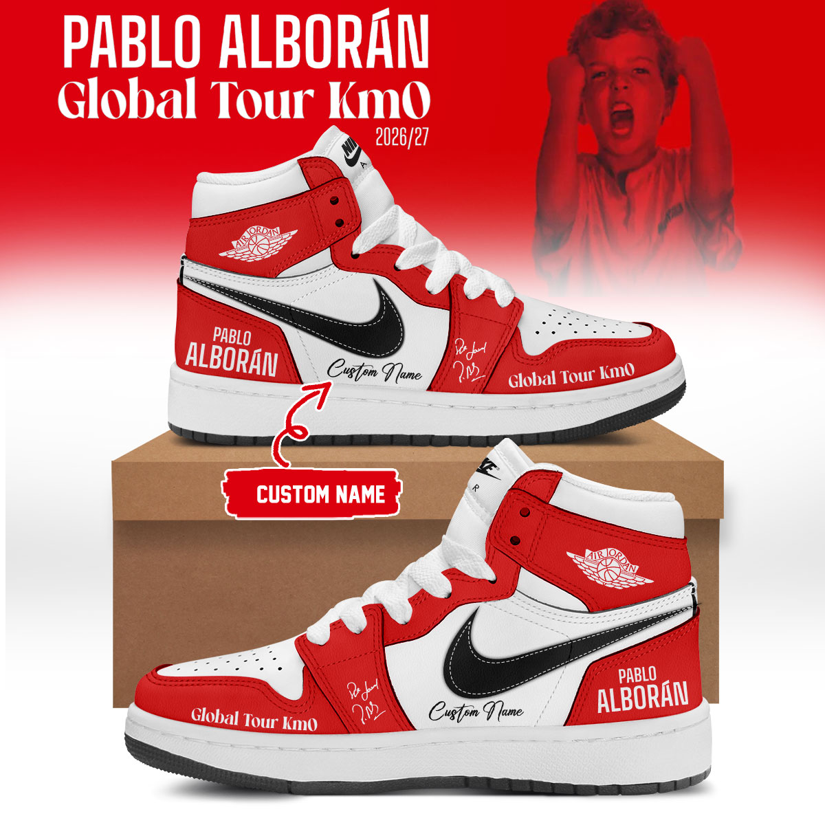 Pablo Alboran Global Tour Km0 Custom Air Force 1 Sneakers