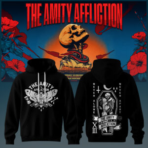 The Amity Affliction Skull Snake Hoodie Never Alone Never Apart Gothic Band Merch Pullover Hoodie Fan Gift