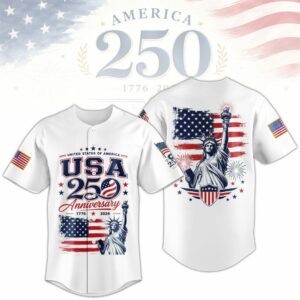 America 250Th Vintage Style Patriotic Baseball Jersey