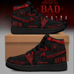 Ateez Bad Era Crimson Chaos Kpop Fan Sneakers