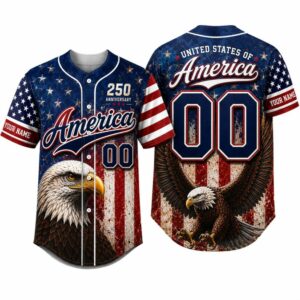 Usa 250Th Anniversary Distressed Eagle Collector Baseball Jersey