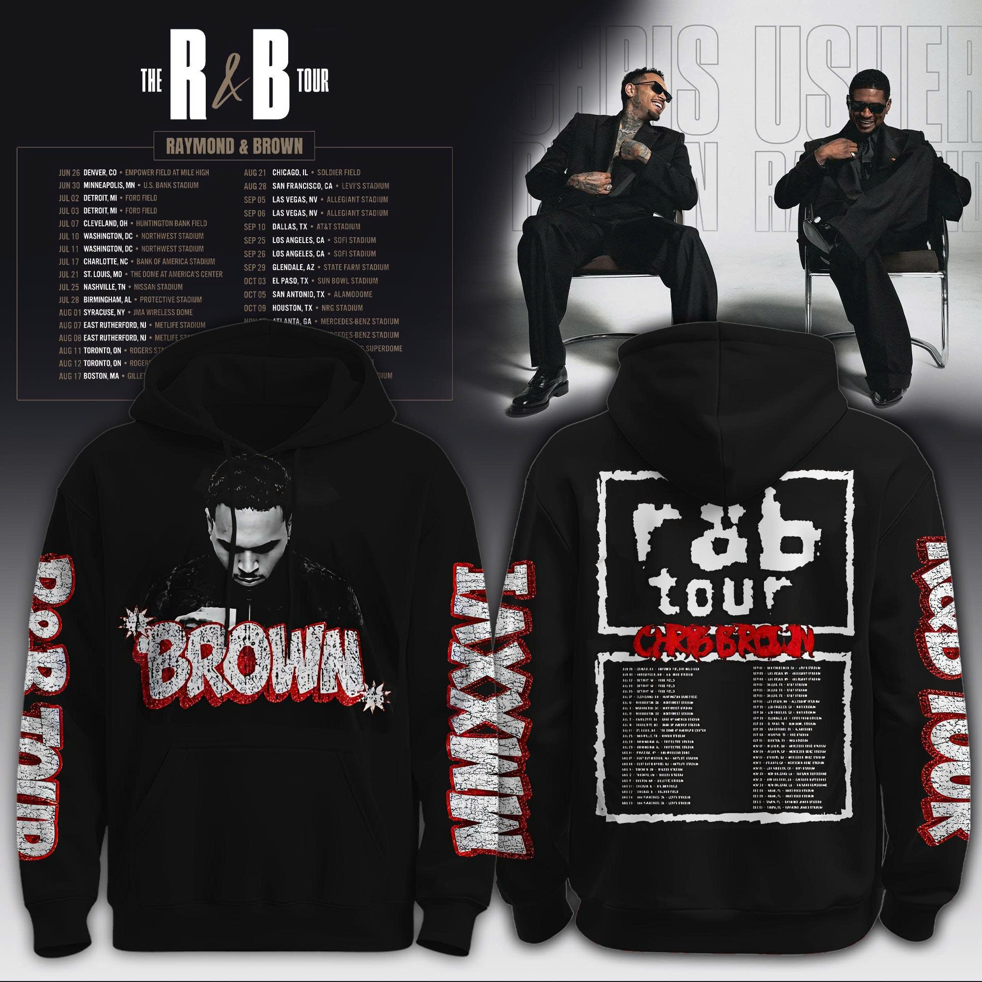 Chris Brown R&B Tour Signed Premium Hoodie Fan Collection
