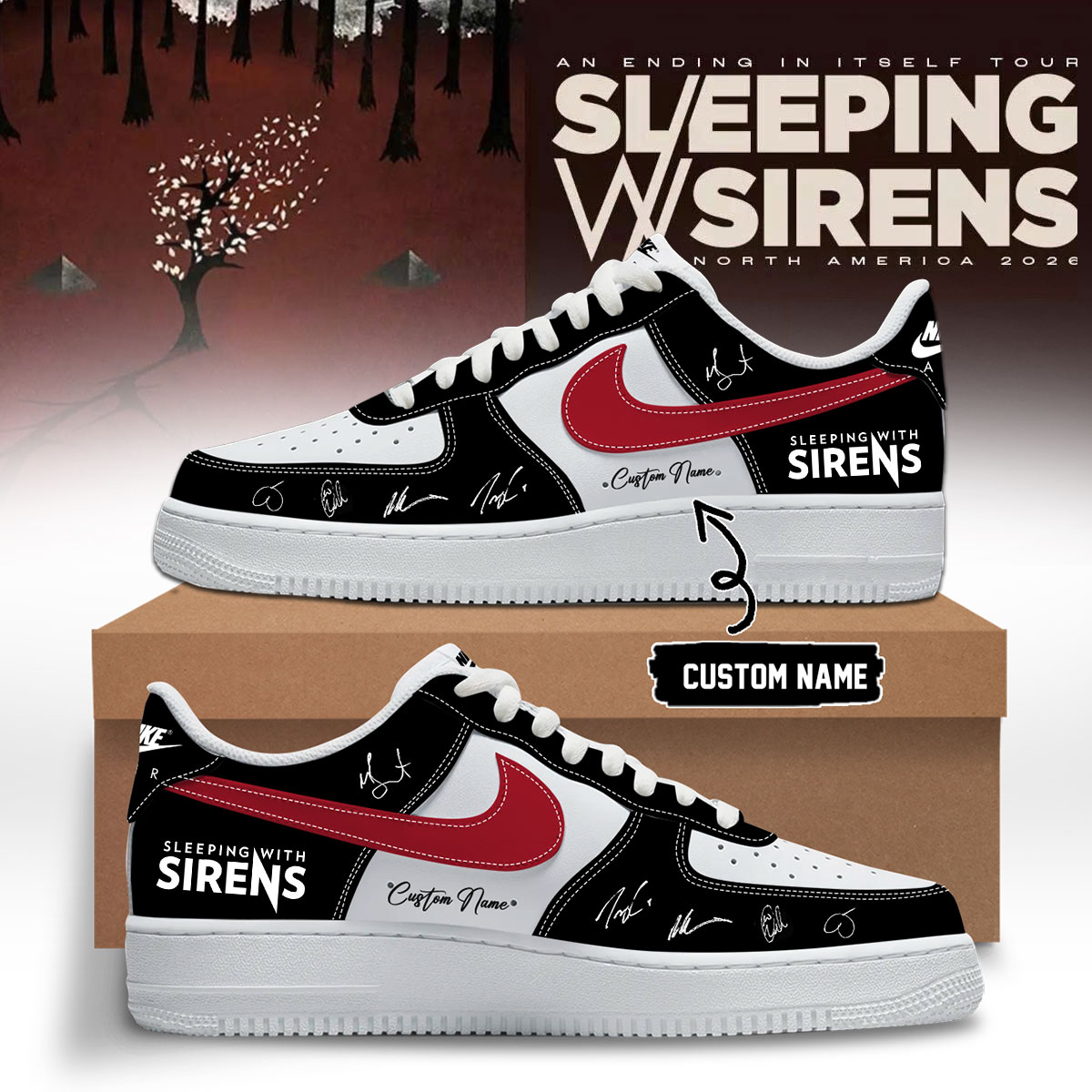 Sleeping With Sirens An Ending In Itself Tour Inspired Shoes Gift For Music Enthusiasts