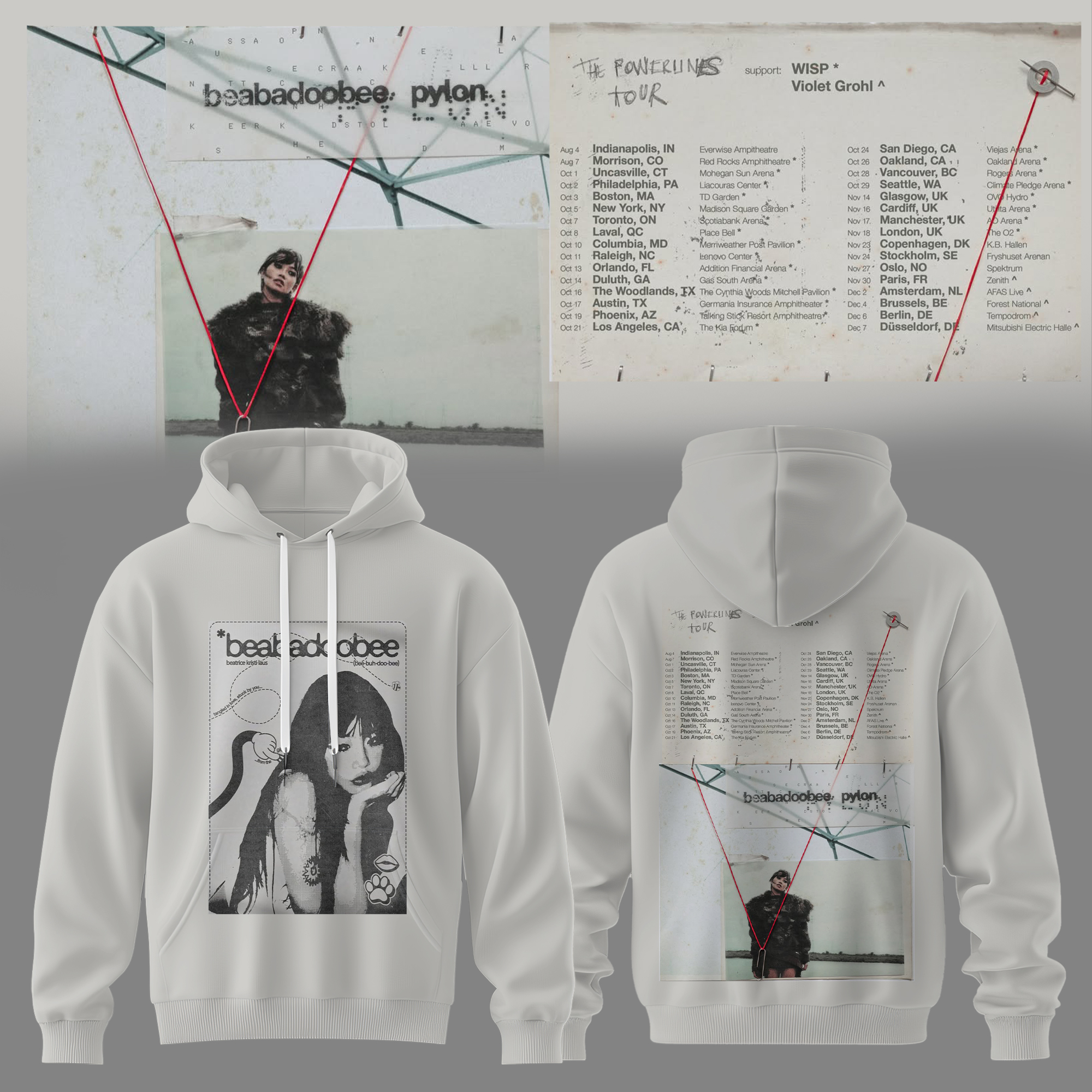 Beabadoobee The Powerlines Tour 2026 Official Fan Hoodie Edition