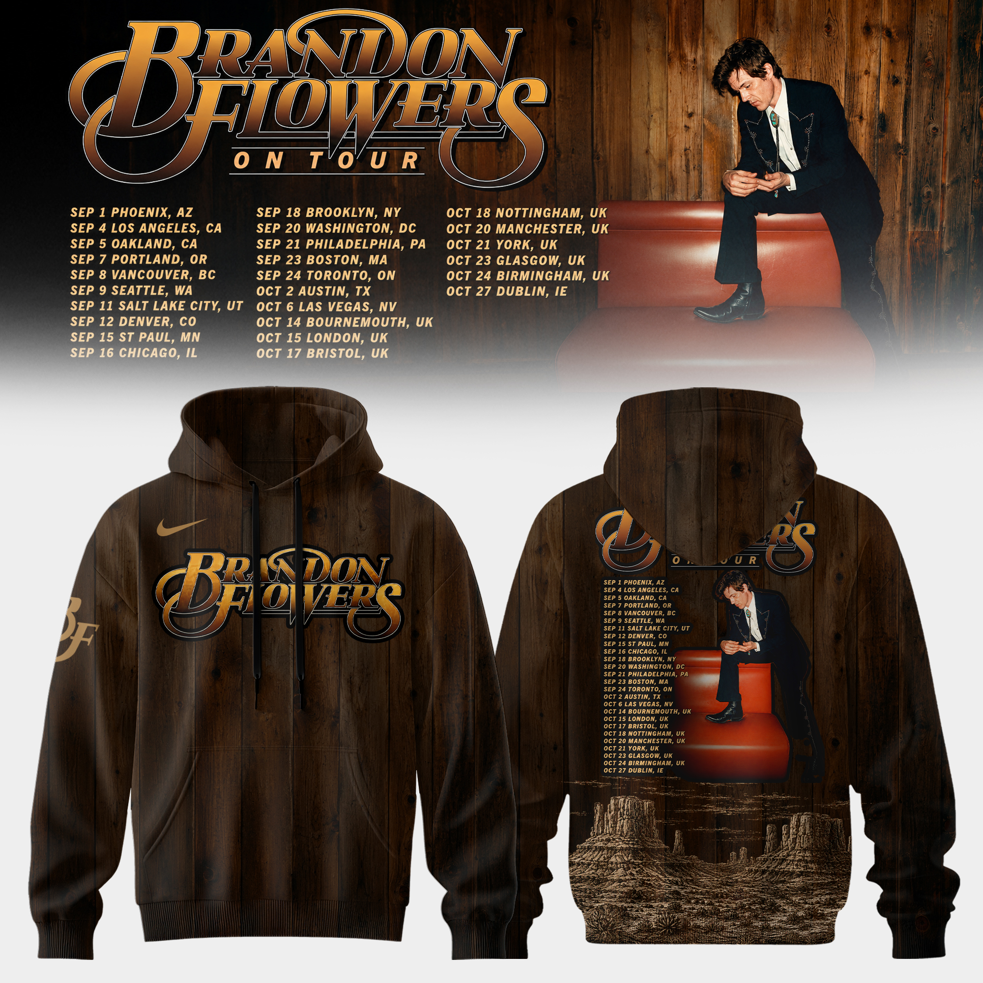 Brandon Flowers On Tour 2026 Collector Hoodie Series