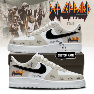 Def Leppard Live 2026 Rock Fan Air Force 1 Style Sneakers