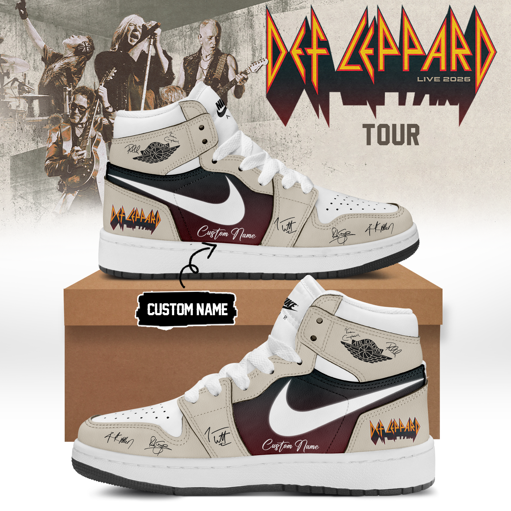 Def Leppard Live 2026 Signature Collector Sneakers