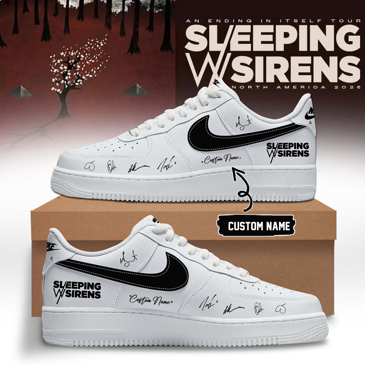 Sleeping With Sirens An Ending In Itself Exclusive Fan Sneakers Gift For Band Collectors
