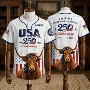 Usa 250Th Anniversary Texas Longhorn Patriotic Baseball Jersey