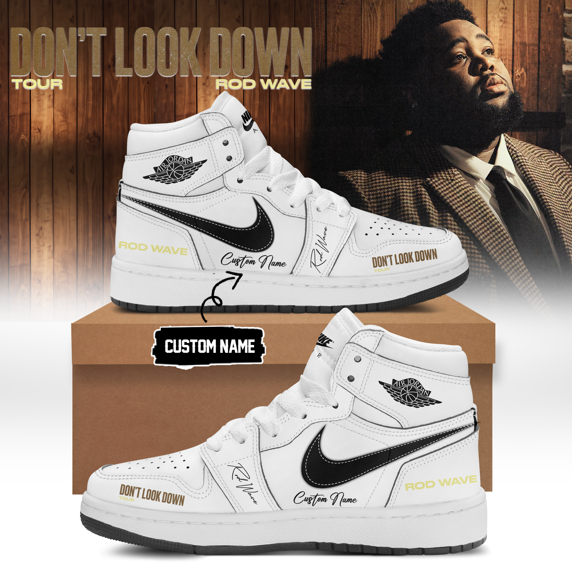 Rod Wave Dont Look Down Tour 2026 Official Tour Sneakers Gift For Concert Collectors