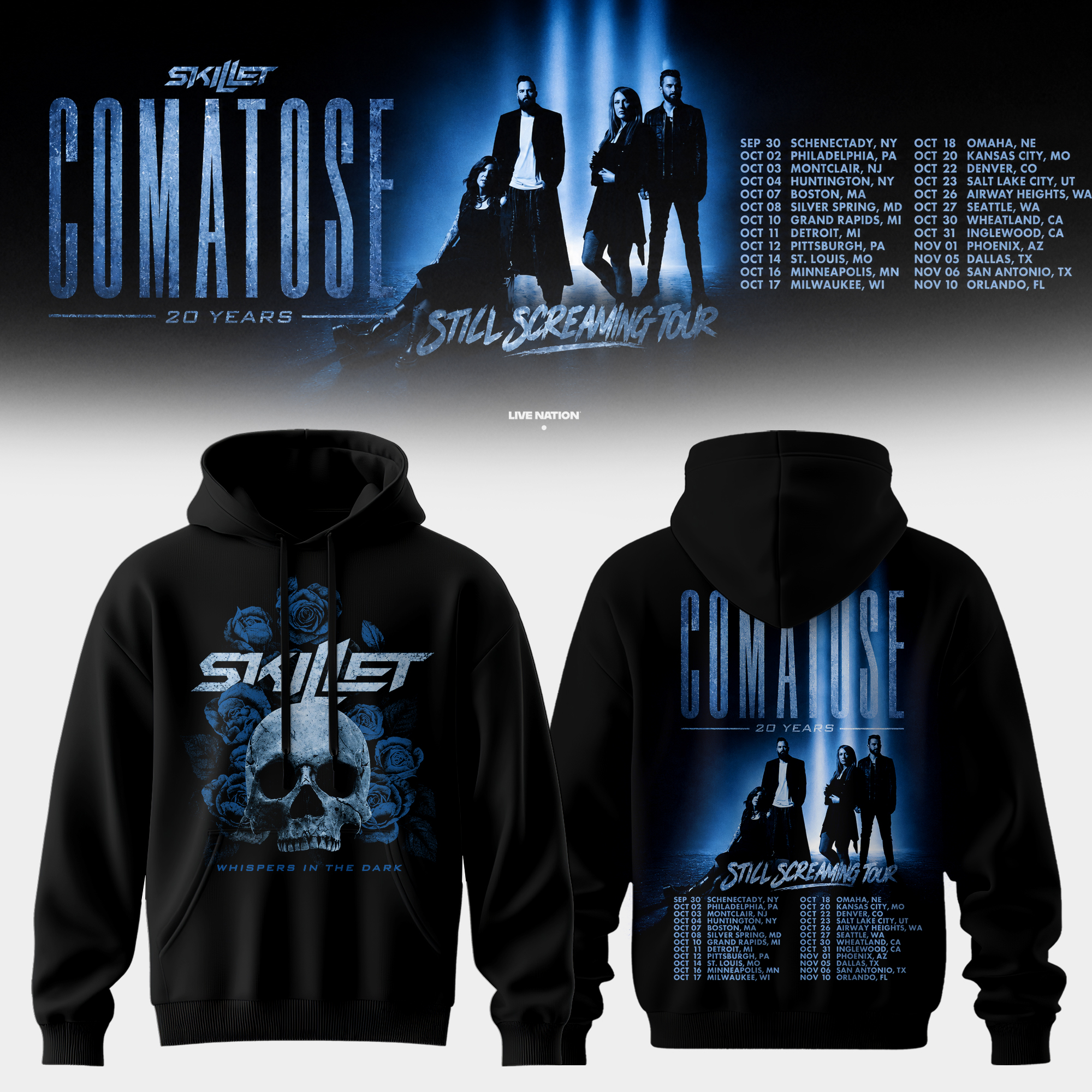 Skillet Comatose 20 Years Premium Fan Hoodie Collection