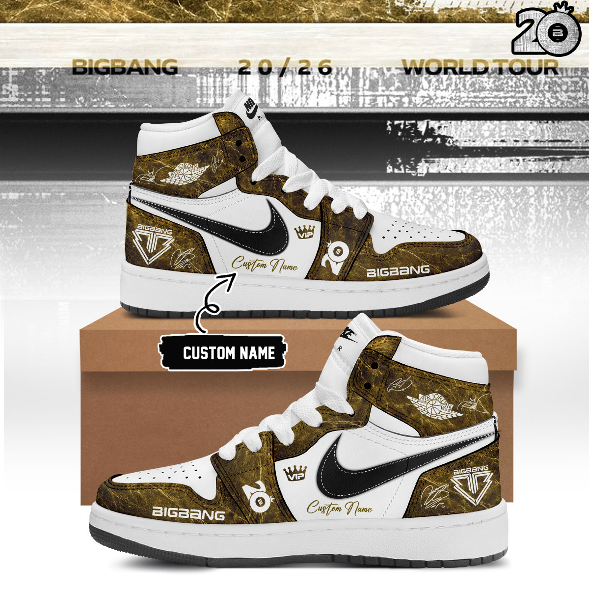Bigbang 20Th Anniversary World Tour Air Force 1 Style Sneakers