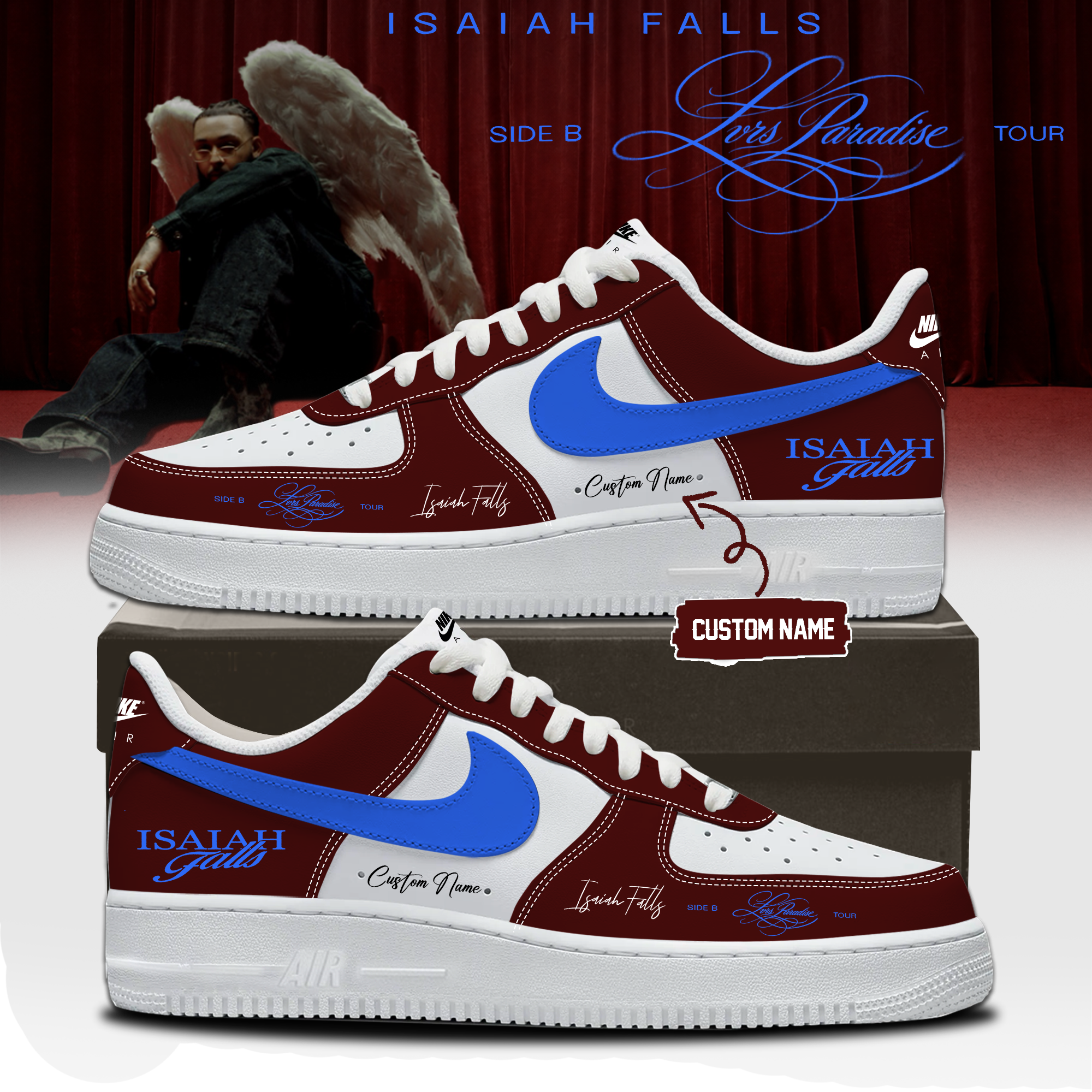 Isaiah Falls Lvrs Paradise Side B Tour 2026 Concert Lifestyle Sneakers