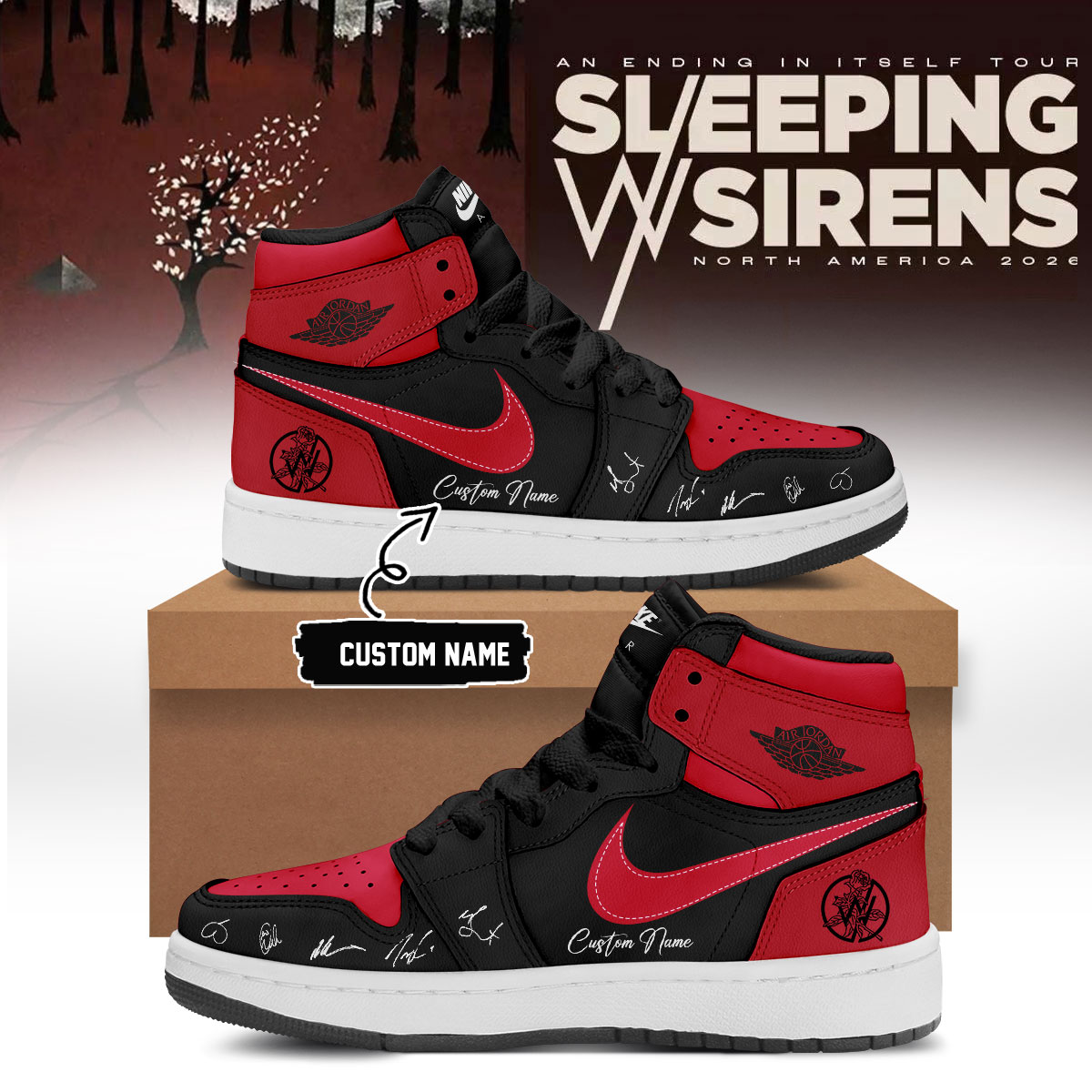 Sleeping With Sirens An Ending In Itself Exclusive Tour Shoes Gift For Dedicated Fans