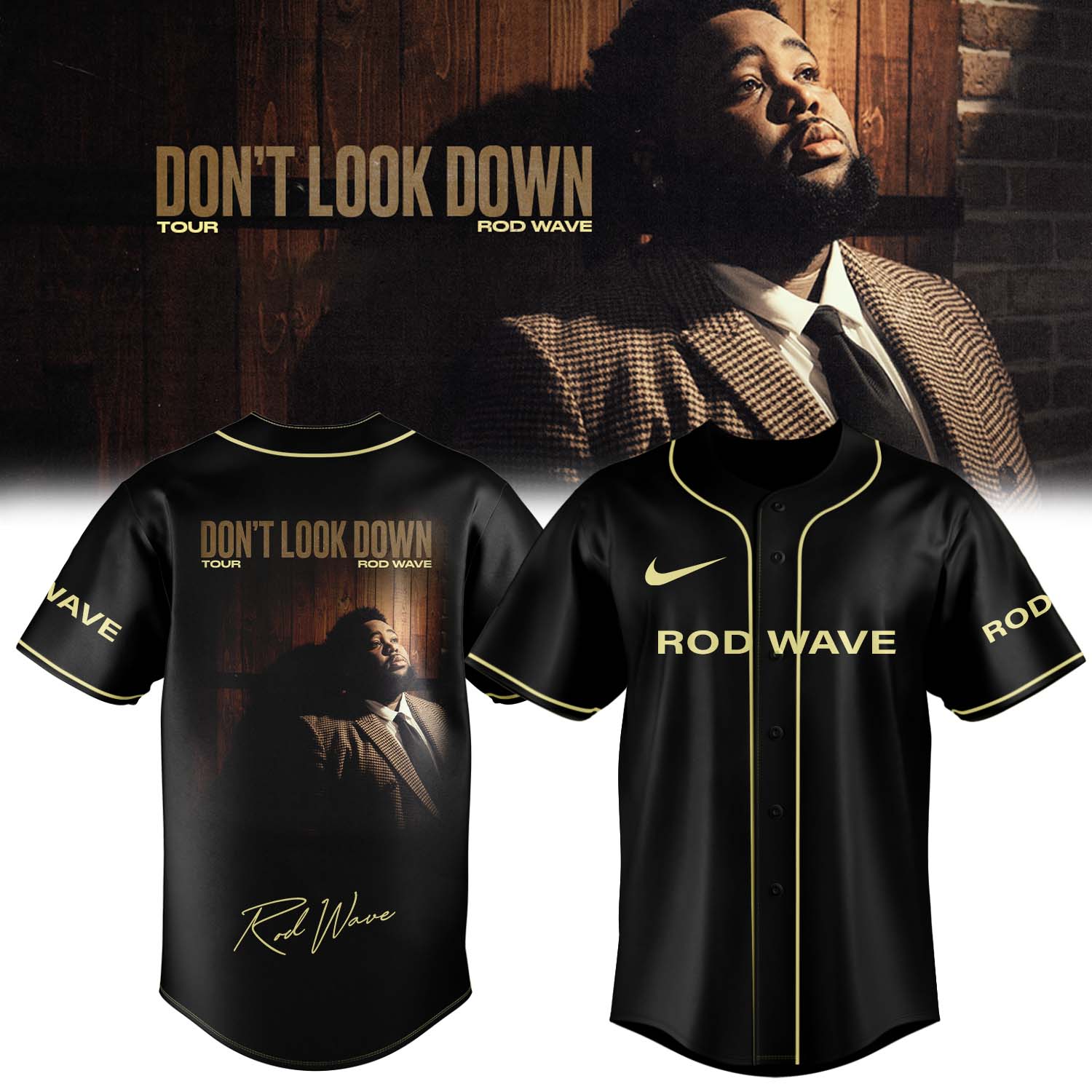 Rod Wave Dont Look Down Tour 2026 Premium Baseball Jersey Gift For Music Lovers