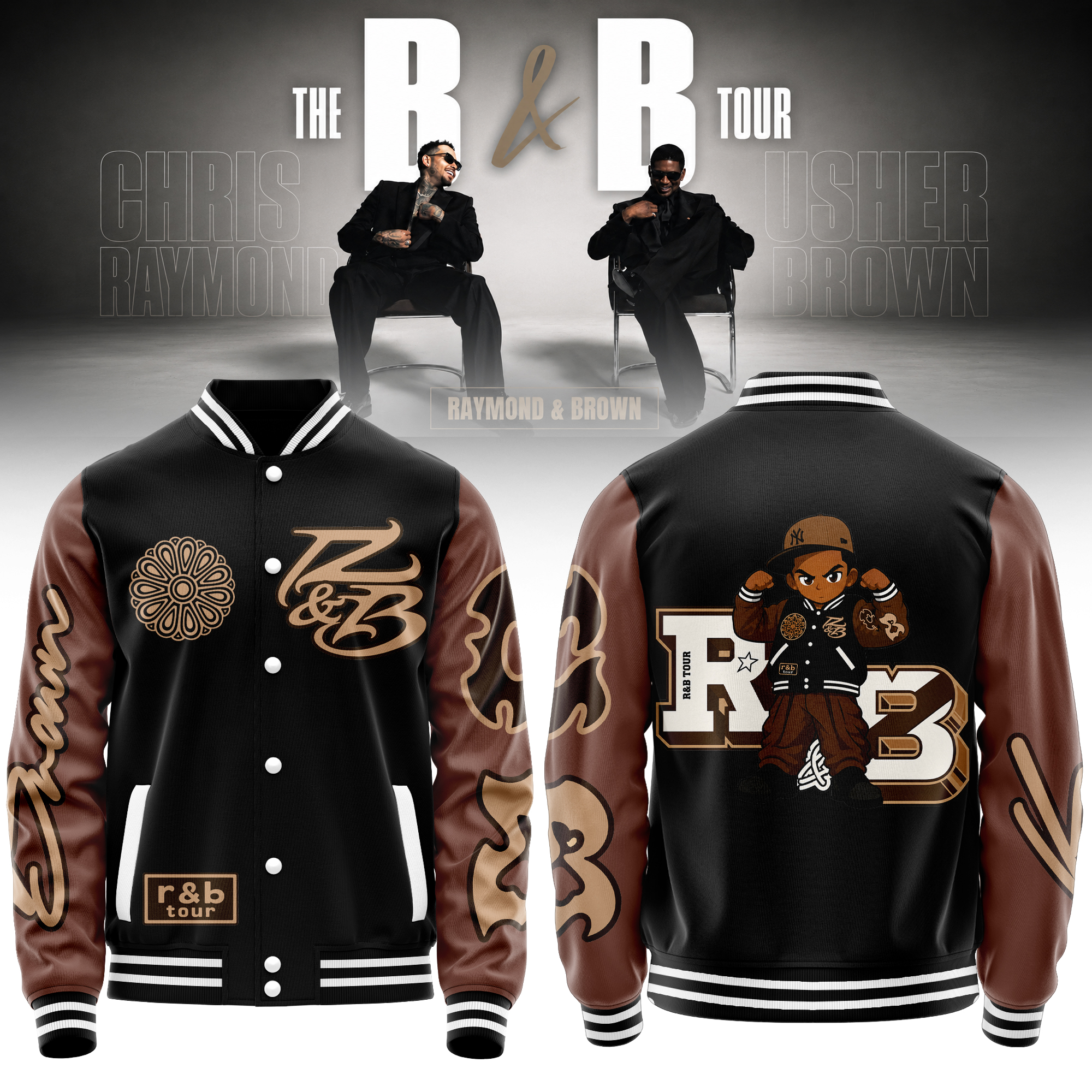 Chris Brown The R&B Tour 2026 Official Tour Baseball Jacket Edition