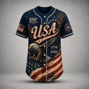 Usa 250Th Anniversary Eagle Flag Navy Baseball Jersey