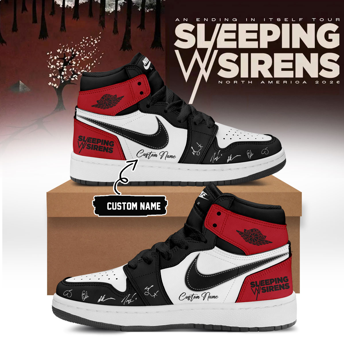 Sleeping With Sirens An Ending In Itself Iconic Tour Shoes Gift For Band Supporters