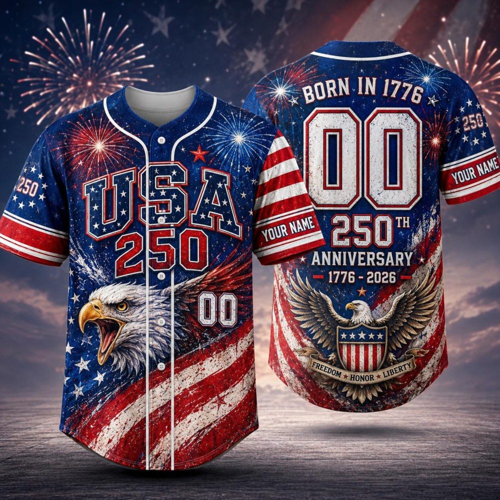 Usa 250Th Anniversary Eagle Flag Heritage Baseball Jersey