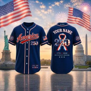 America 250 Years Of Freedom Family Personalized Baseball Jersey