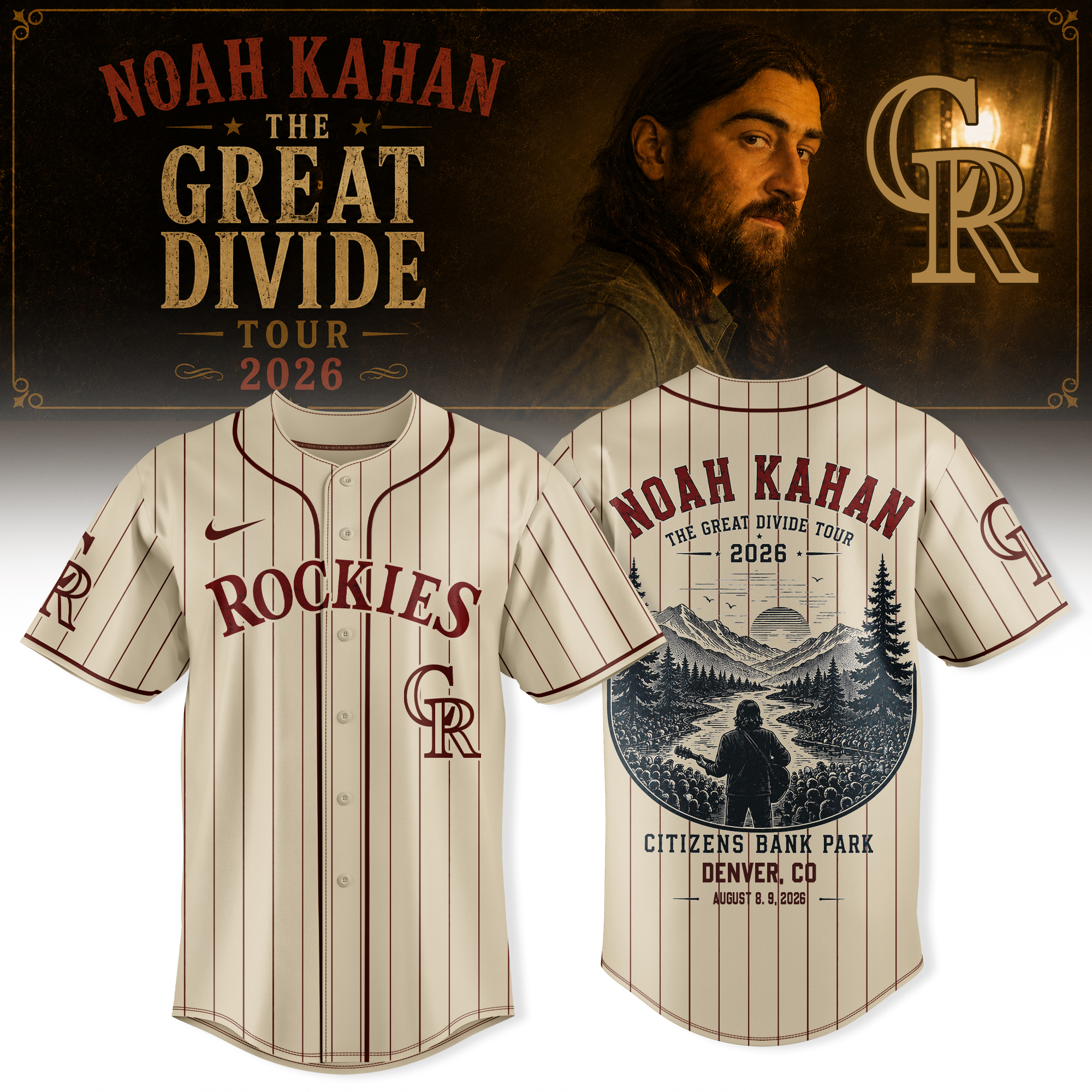 Noah Kahan The Great Divide Tour 2026 Collector Fan Jersey