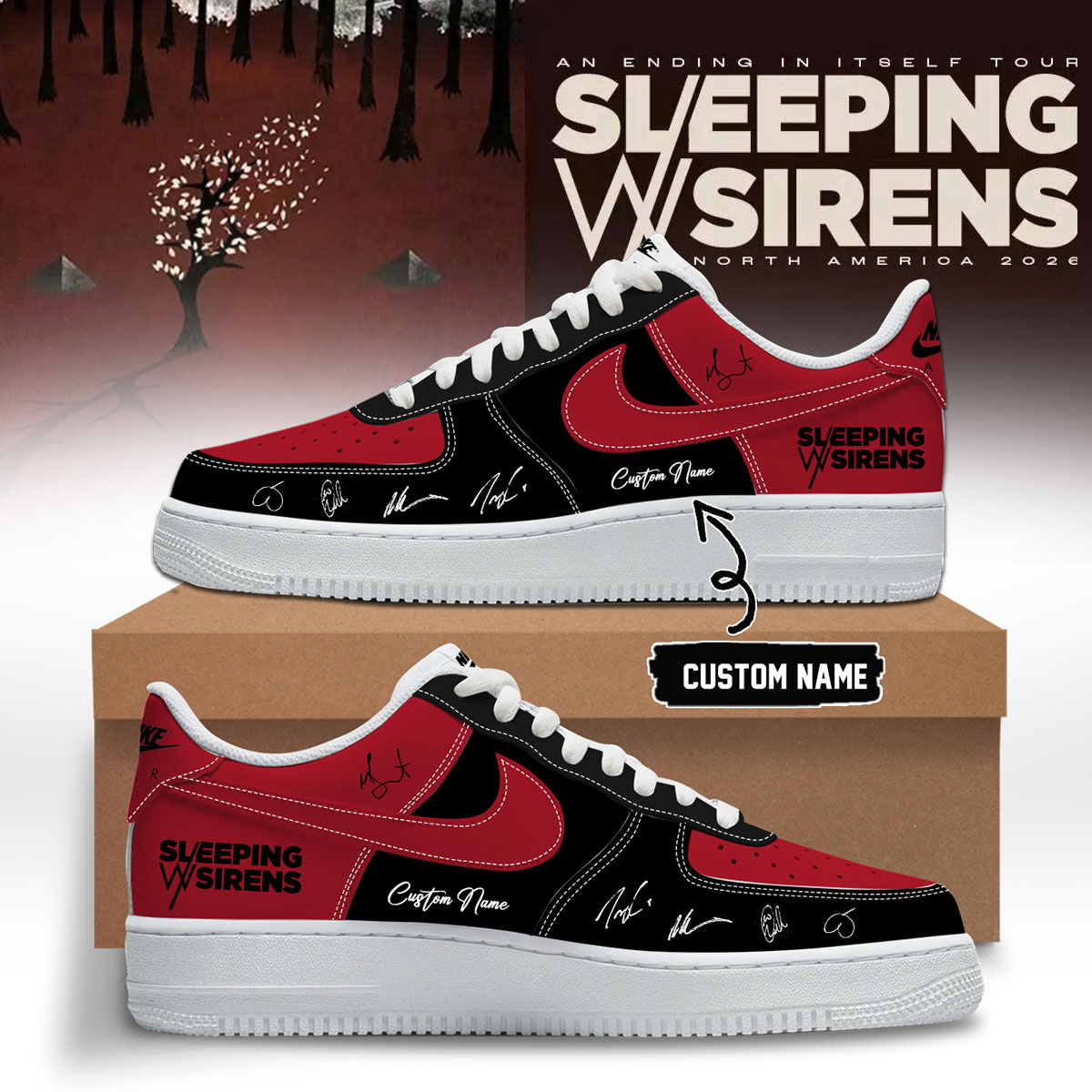 Sleeping With Sirens An Ending In Itself Performance Inspired Shoes Gift For Music Enthusiasts