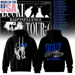 Lucki Bad Influence Tour 2026 Black Concert Hoodie