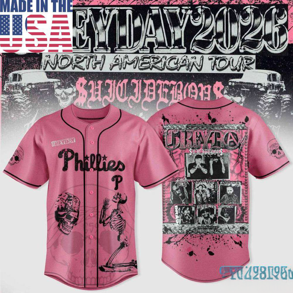 Philadelphia Phillies Suicideboys Greyday 2026 Tour Baseball Jersey