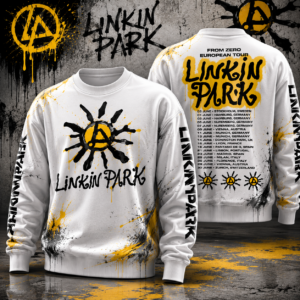 Linkin Park From Zero European Tour Crewneck Sweatshirt Linkin Park Tour Merch Rock Band Sweatshirt Vintage Concert Shirt Tour Dates Back Print Music Fan Gift