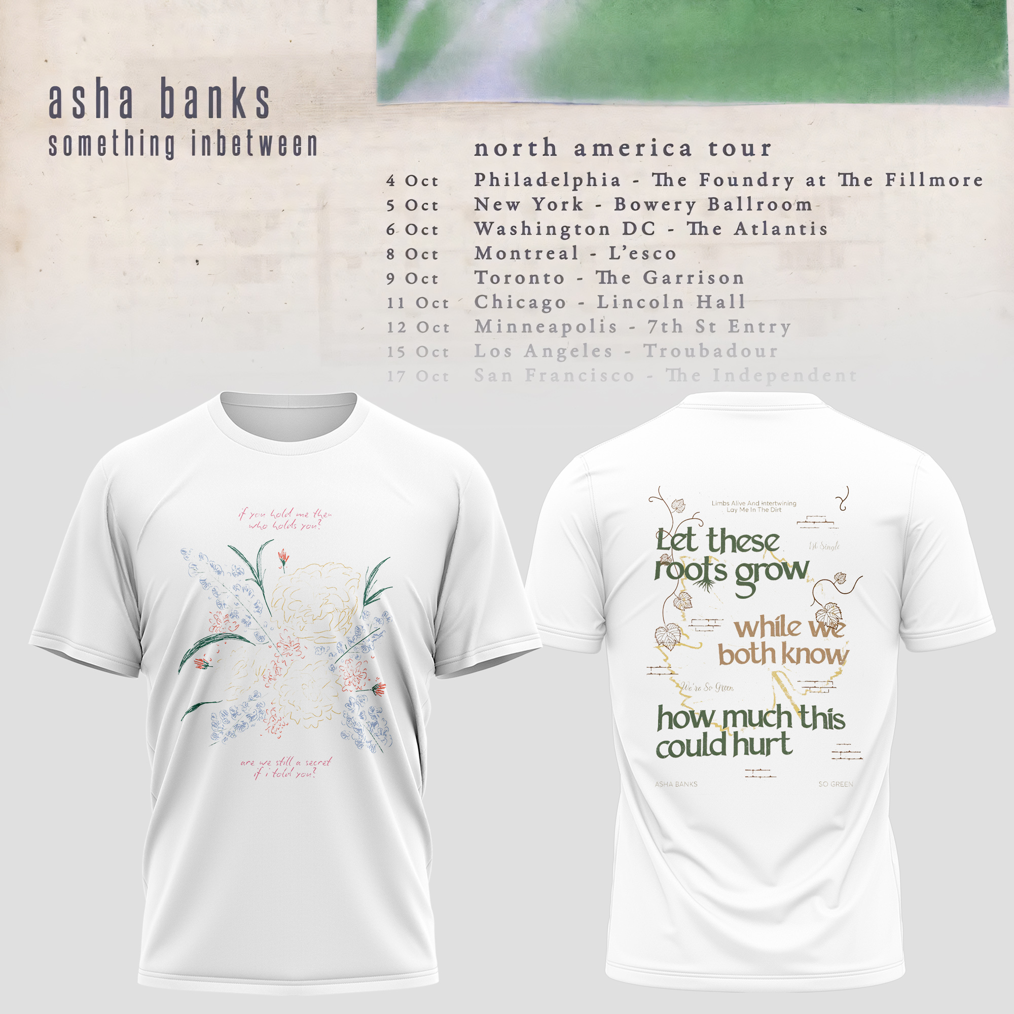 Asha Banks Something Inbetween Tour Official Concert T-Shirt Edition