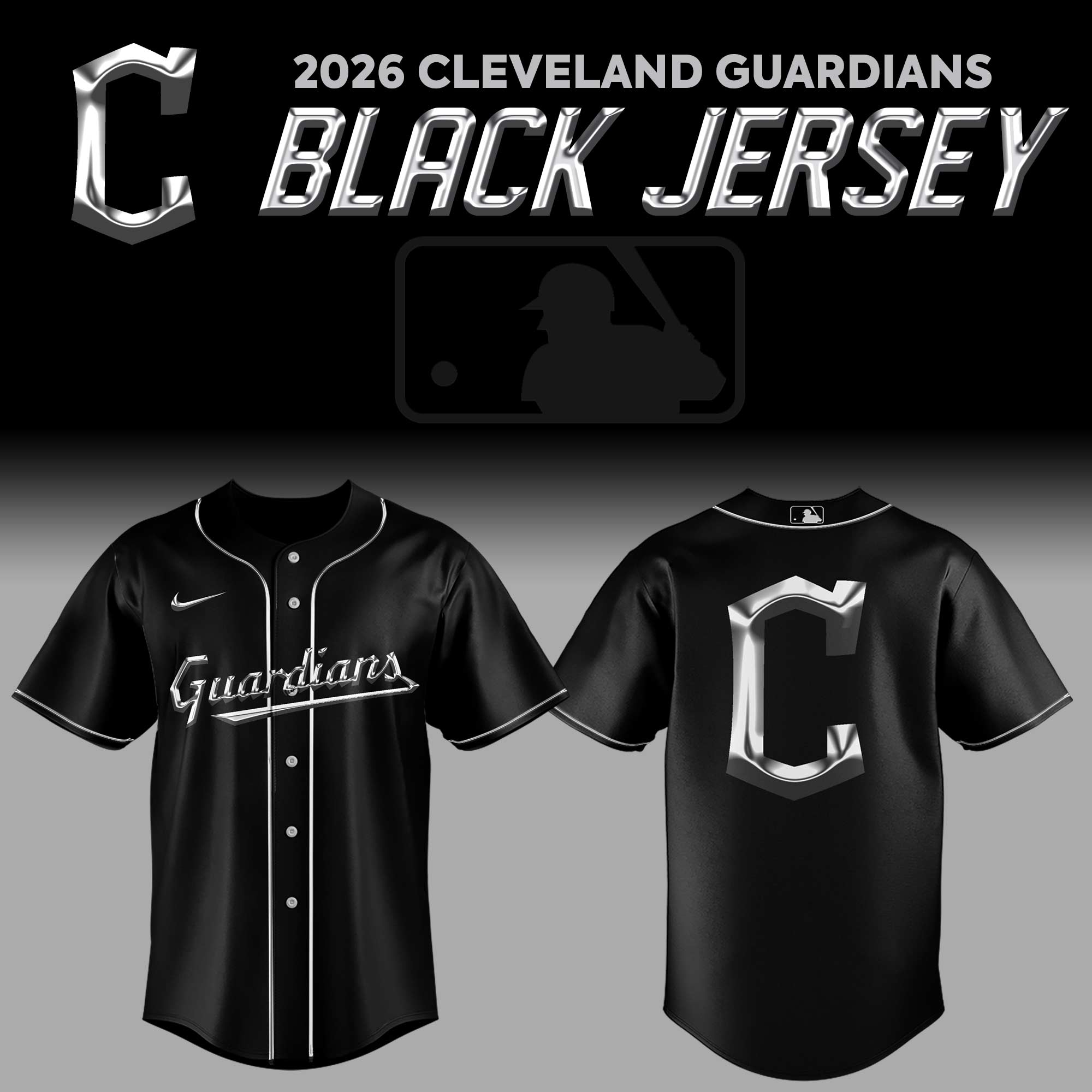 Cleveland Guardians Back In Black 2026 Jersey Gift For Guardians Fans