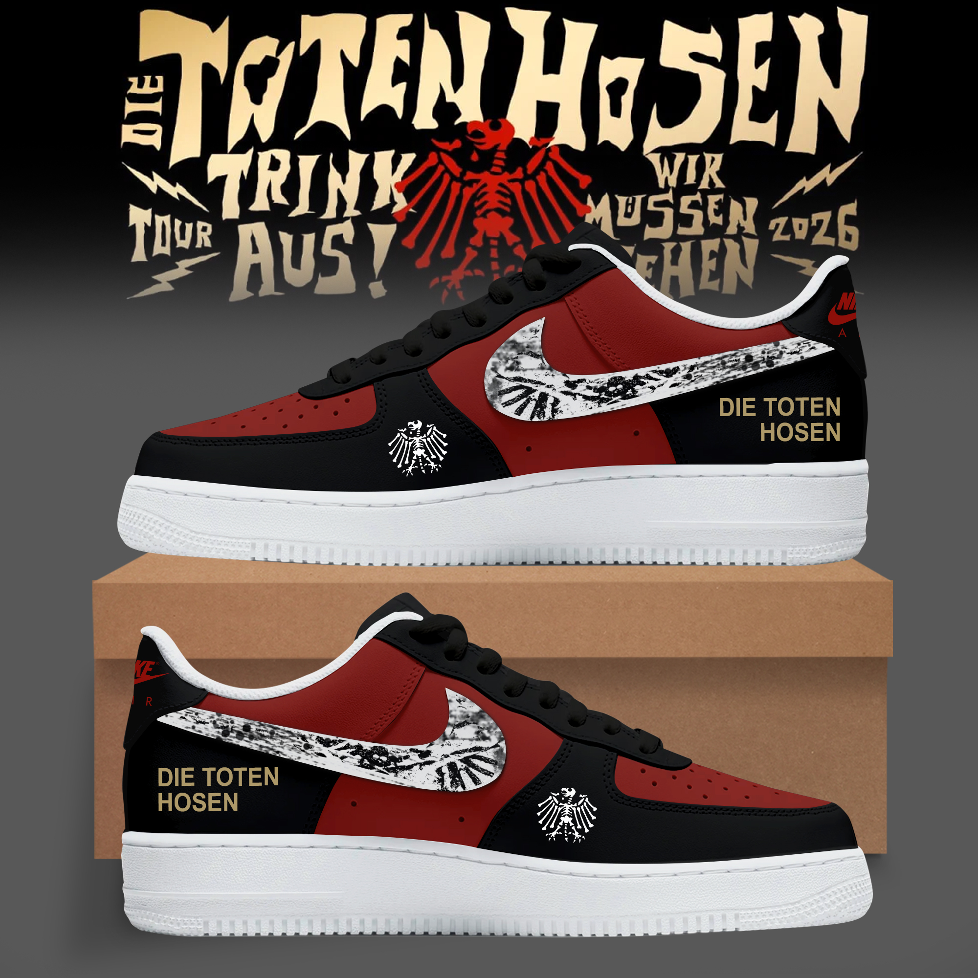 Die Toten Hosen Bis Zum Bitteren Ende Custom Air Force 1 Sneaker Collection