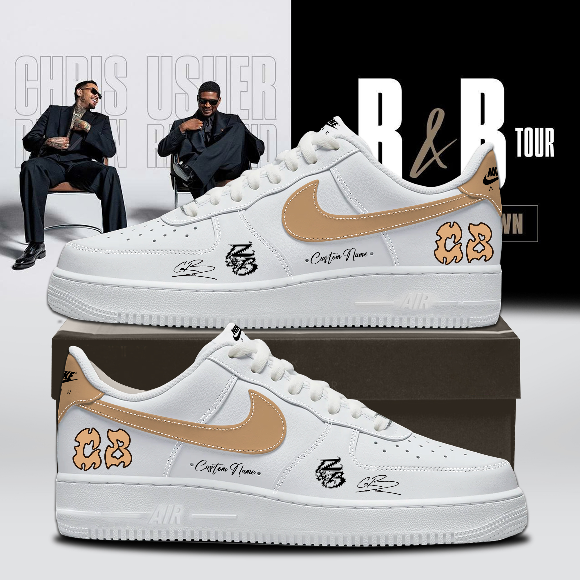 Chris Brown The R&B Tour 2026 Fan Collection Signed Shoes Gift For Tour Supporters