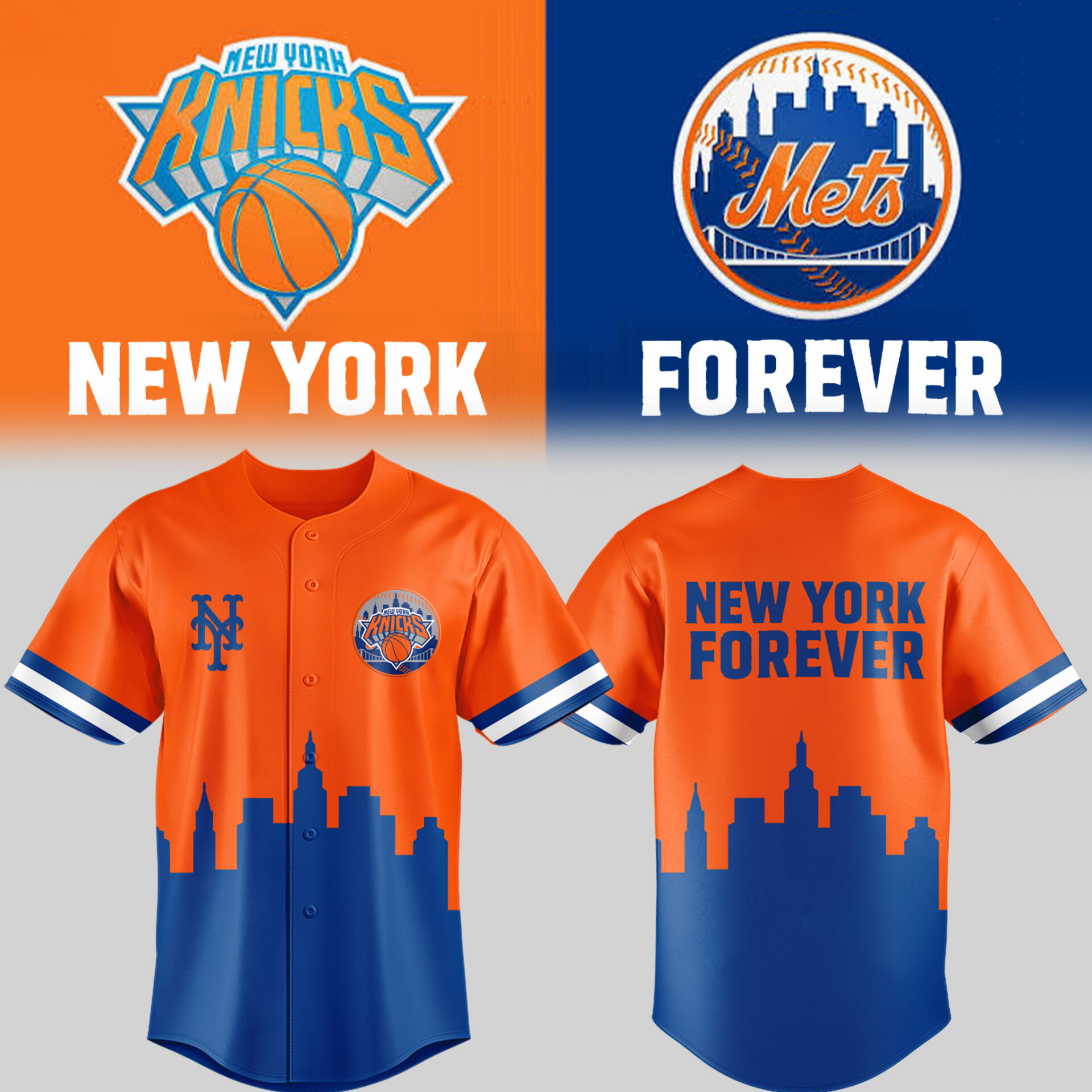 Knicks X Mets Fan Collection Jersey Gift For Basketball And Baseball Fans 2026