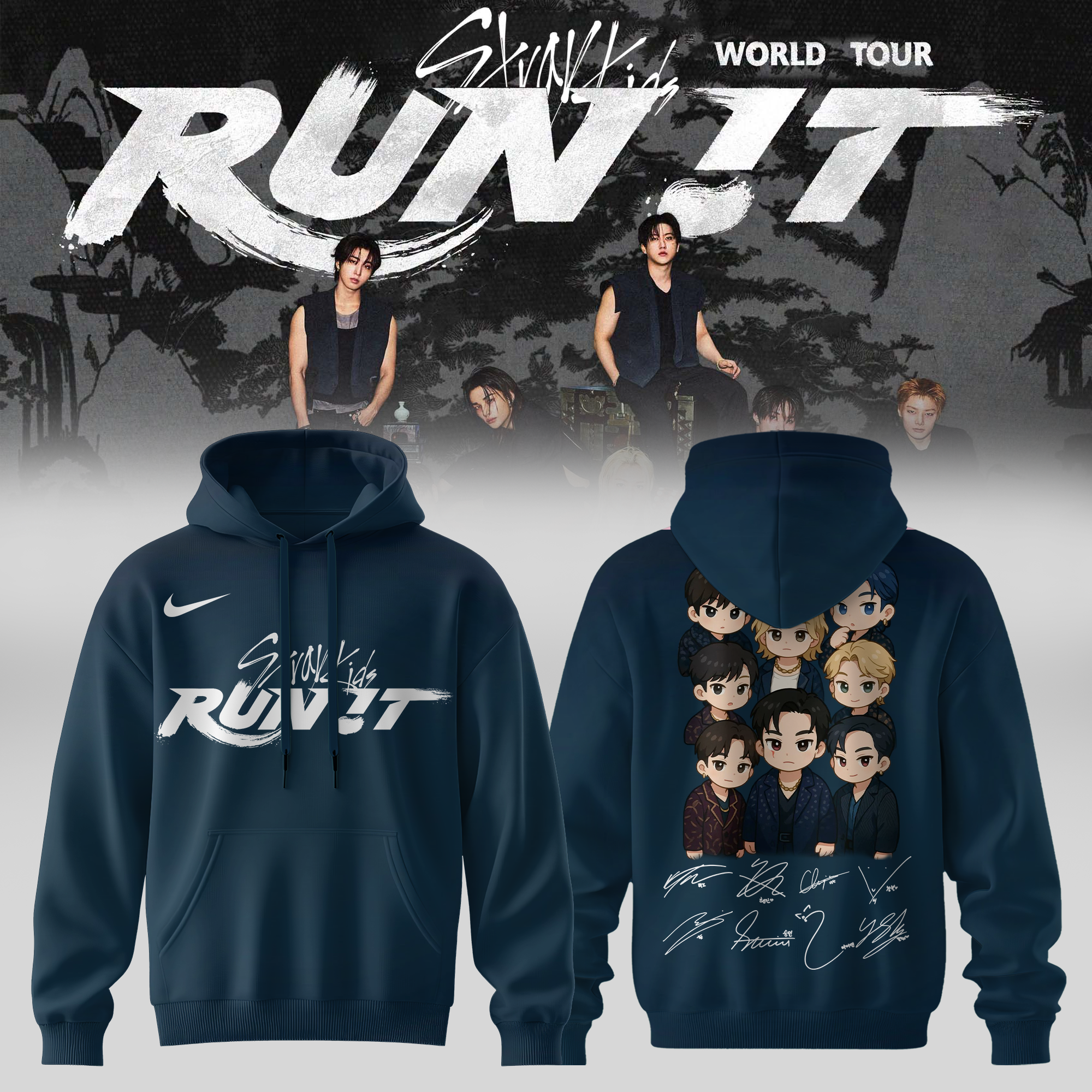 Stray Kids Run It World Tour 2026 Premium Graphic Hoodie Gift For Music Fans