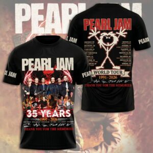 Pearl Jam 3D Apparel Gift For Grunge Music Fans Tour Collection