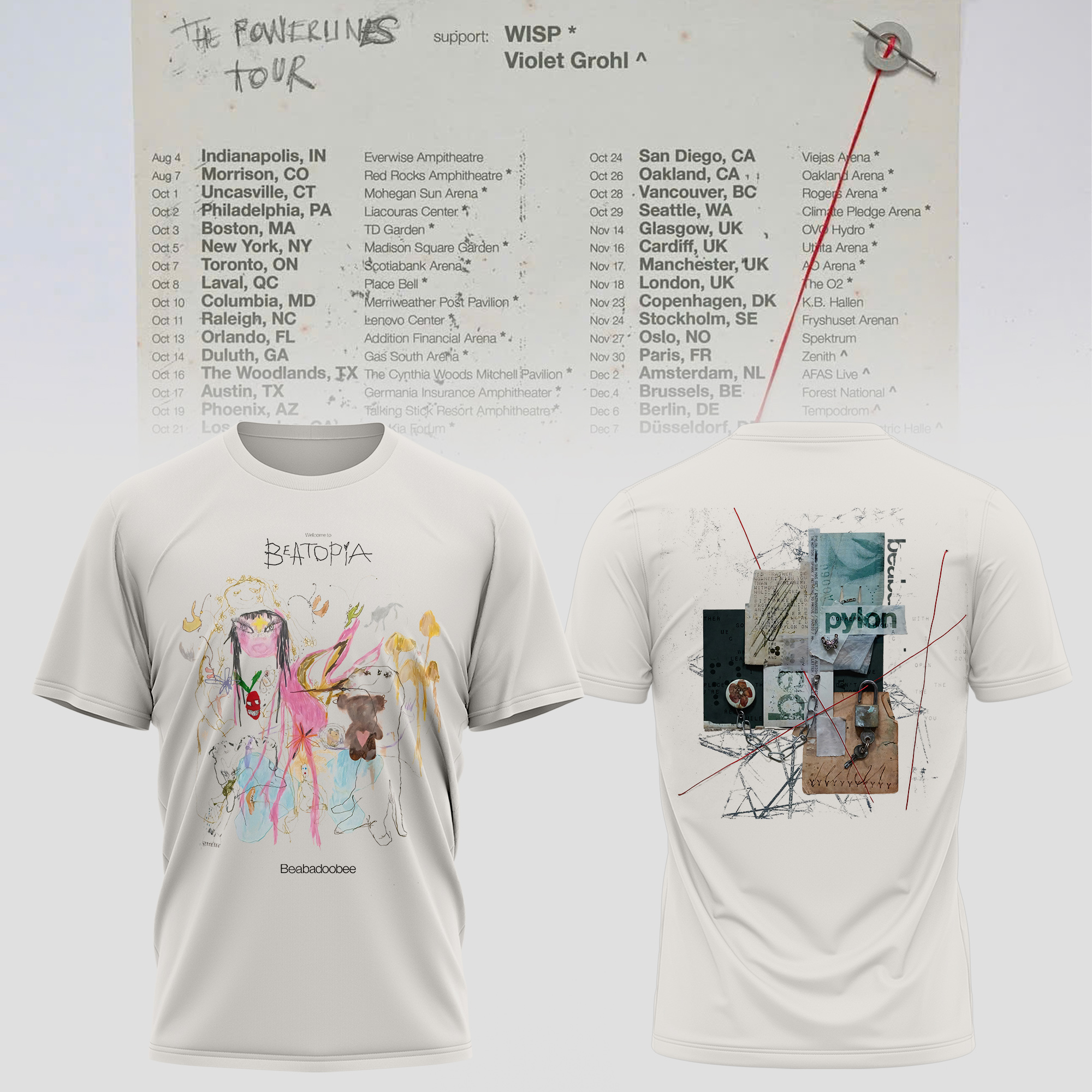 Beabadoobee The Powerlines Tour Beatopia Art Fan Edition T-Shirt