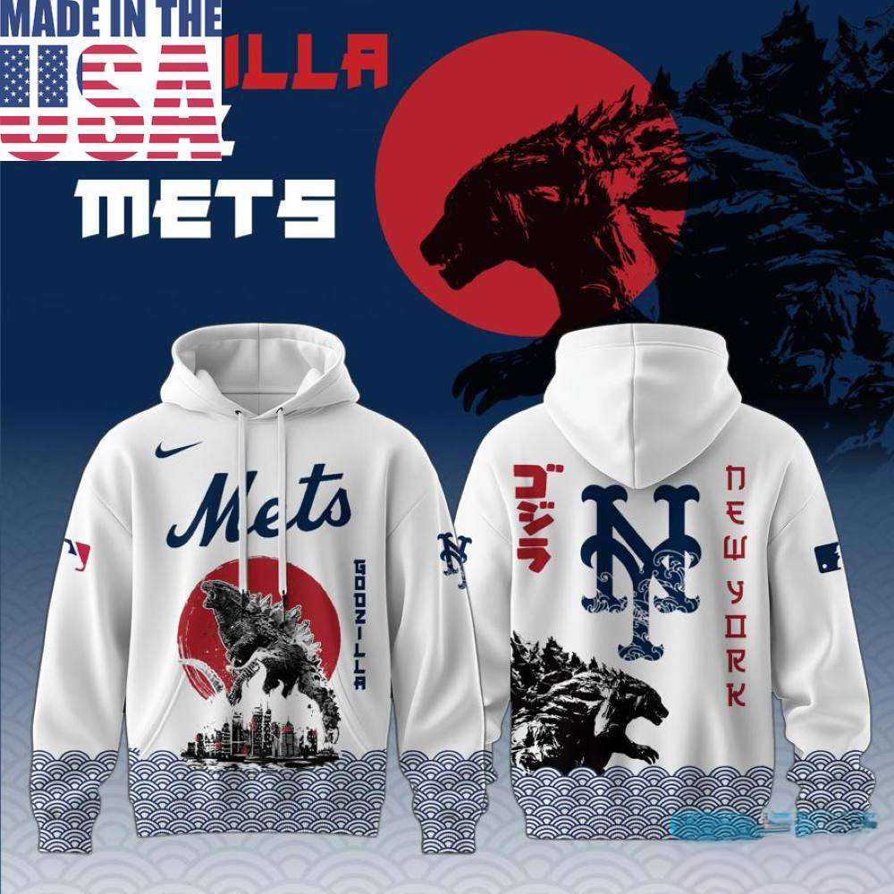 New York Mets Godzilla Japan Night Graphic Hoodie