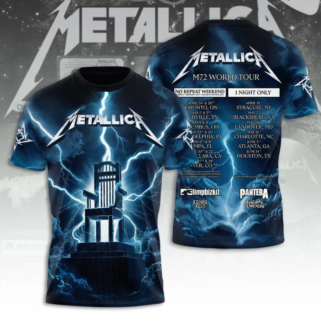 Metallica Tour 2026 Graphic 3D Apparel Gift For Music Lovers