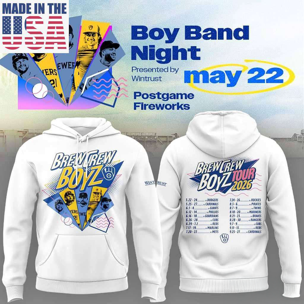 Milwaukee Brewers Boy Band Night 2026 Graphic Tee Hoodie